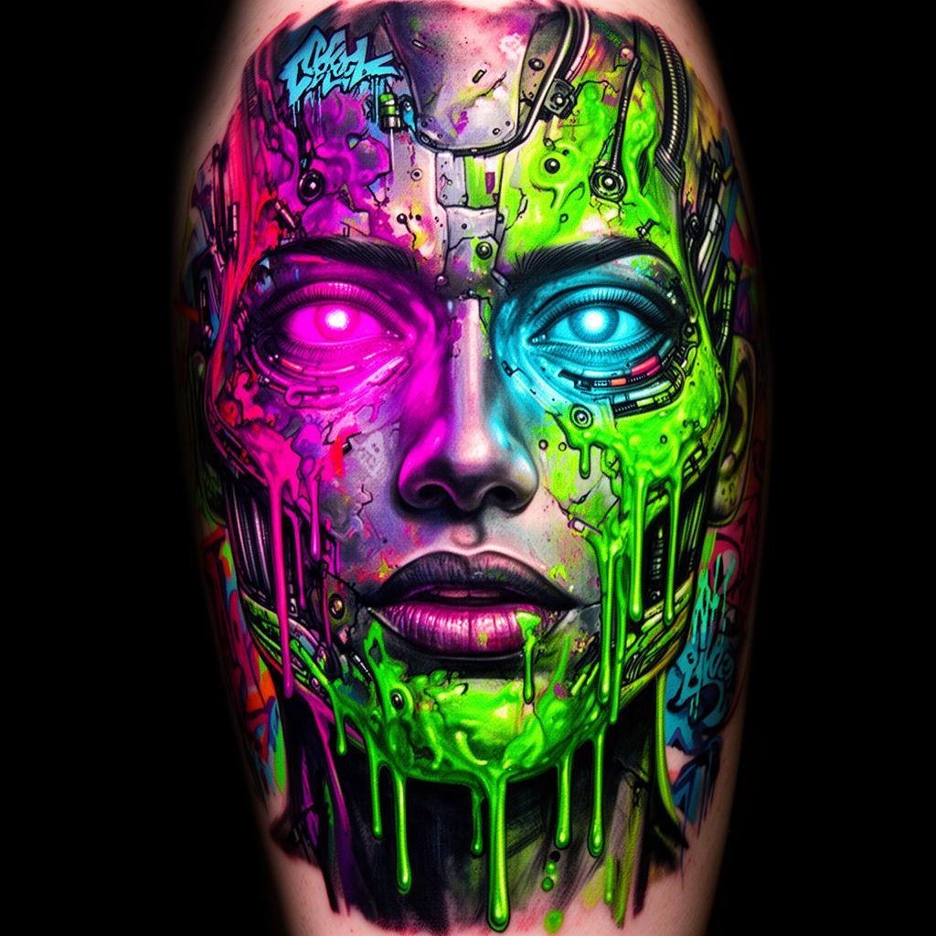 Featured neon color realism tattoo by Shyftd Ink